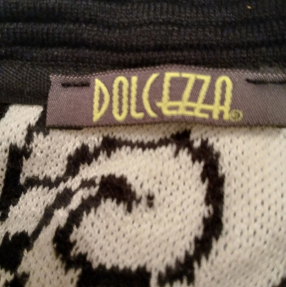 🧥 Dolcezza  Art-Inspired Elegance: Zip Front Cardigan Size Large - Picture 5 of 6